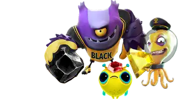 Изображение с яркими маскотами Гама интернет-казино, демонстрирующими джекпот-акции, с красочными и выразительными лицами, создавая атмосферу веселья и азарта перед большими выигрышами.